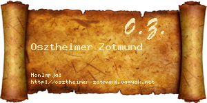 Osztheimer Zotmund névjegykártya